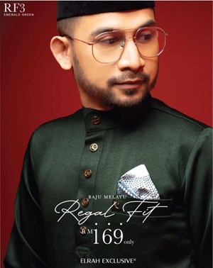 BAJU MELAYU REGAL FIT (EMERALD GREEN)