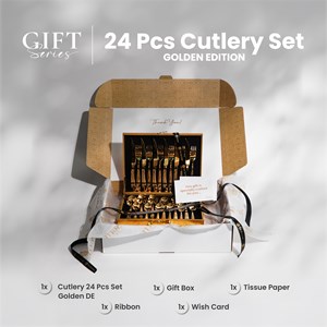 GIFT: 24pcs Cutlery Set (Gold)