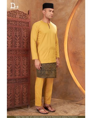 BAJU MELAYU TELUK BELANGA LUTH F6 MUSTARD