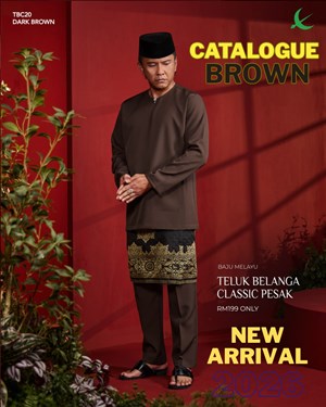 BAJU MELAYU TELUK BELANGA CLASSIC PESAK (KATALOG BROWN) *FREE SAMPIN INSTANT