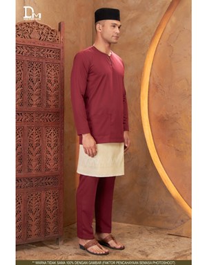 BAJU MELAYU TELUK BELANGA LUTH F3 MAROON