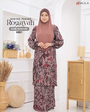 KURUNG ROGAYAH KR01 DARK MAROON