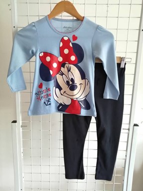 Girl Set 01 : Sky Blue Minnie Mouse Love  size 4/5 till 6/7