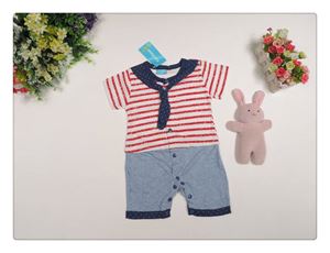 @  X040 SAILOR STRIPE RED ROMPER ( 1243 )  SIZE 80 -90 )