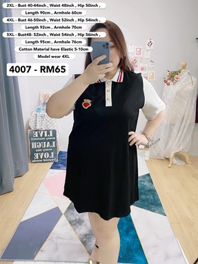 4007 *Ready Stock*Bust 44 to 52 inch/ 112 - 132cm