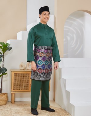 BAJU MELAYU TRADITIONAL ADAM K15 DARK GREEN