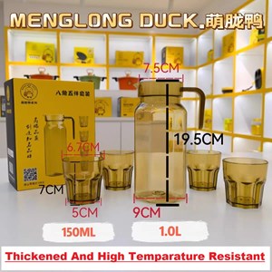 Acrylic Water Jug 5pcs Set Tea Kettle with Heat-Resistant Handle