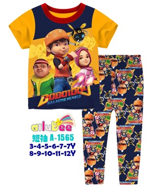 [ A-1565 ]  AILUBEE  BOBOIBOY  SLEEPWEAR  SZ  3Y - 12Y