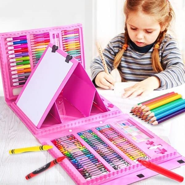 H&B 208 PCS Pink Art Set & Drawing kit for Kids