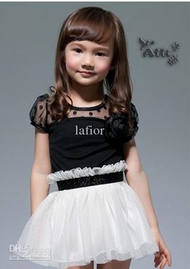 @  D062429  BLACK & WHTE DRESS ( SIZE 130 )