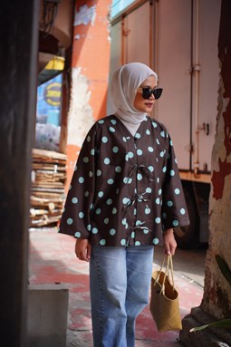 ZEINAB BATIK TOP ( Polka Coco Mint )
