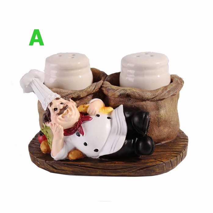 Cute Chef Statue Pepper Bottle Holder Ornaments Home Decor Kitchen