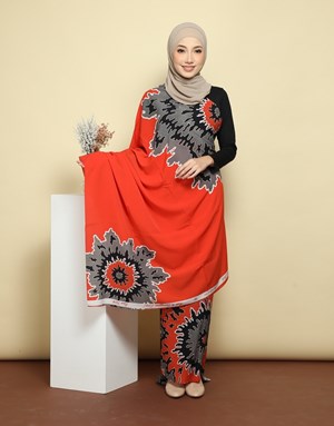 BATIK LUKIS UNI 6051 in Orange