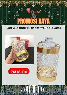 ACRYLIC COOKIE JAR CRYSTAL GOLD AC55