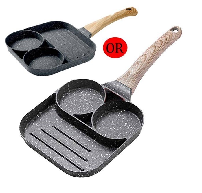 Double Hole Egg Pan, Frying Steak Pan, Maifan Stone Non-stick Pan