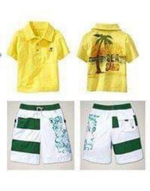 @  YELLOW BEACH BOY SET-2PCS SET. ( SIZE 110 )
