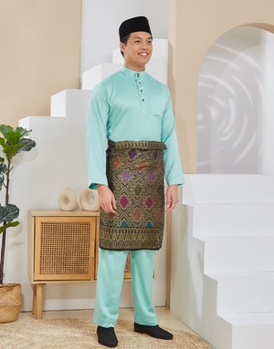 BAJU MELAYU TRADITIONAL ADAM K27 MINT GREEN