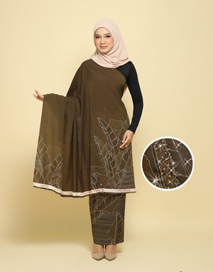 BATIK LUKIS PREMIUM With Diamond WAN 5001 in Dark Olive