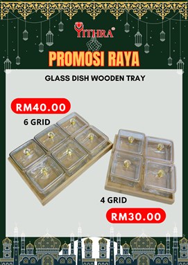 GLASS DISH WOODEN TRAY