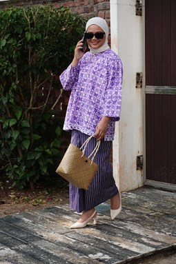 KURUNG BATIK FATEEMA ( Purple 016 )