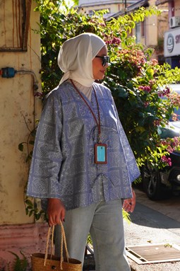 ZEINAB BATIK TOP ( Ashblue LC010 )