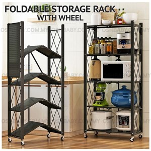FOLDABLE STORAGE RACK WITH WHEEL