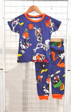 SIZE 12, 18 BIG KIDS Pyjamas LOONEY TUNES BASKETBALL BLUE (HELAL)