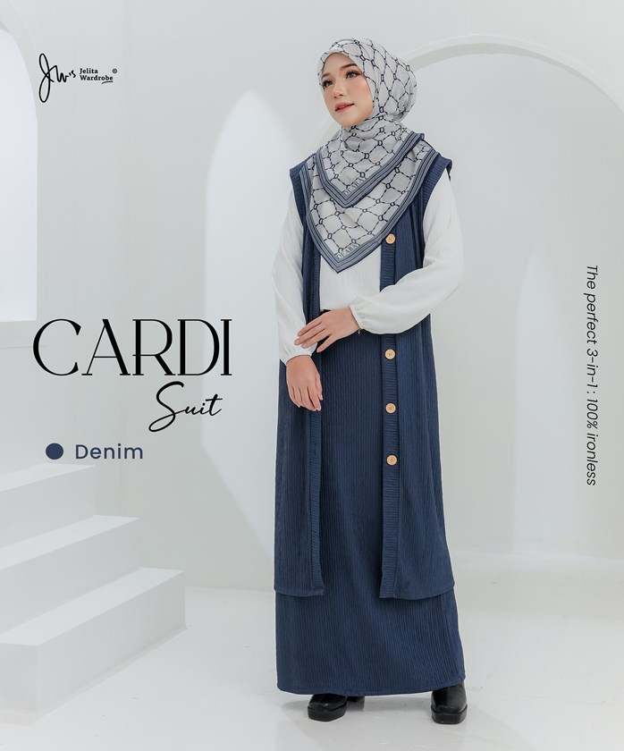 CARDI SUIT IRONLESS IN DENIM