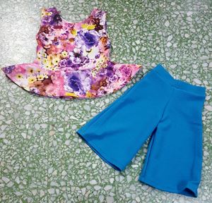PALAZZO SET 035  ( BLUE PANT  )
