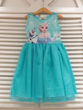 💖 P30797   FROZEN GREEN DRESS ( SIZE 100,130,140 )