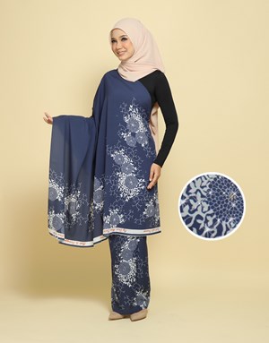 BATIK LUKIS PREMIUM With Diamond NIK 11 in Dark Blue