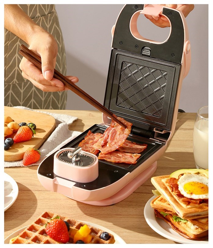 3-in-1 Breakfast Maker - Pink in 2023  Breakfast maker, Breakfast sandwich  maker, Breakfast machine