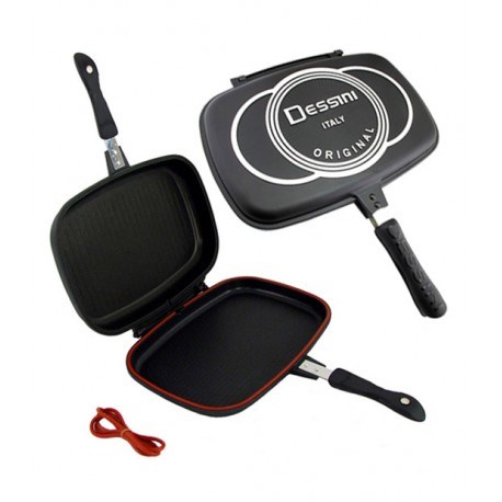 DESSINI DOUBLE GRILL PAN Non Stick Double Sided Grill Pan Kuali