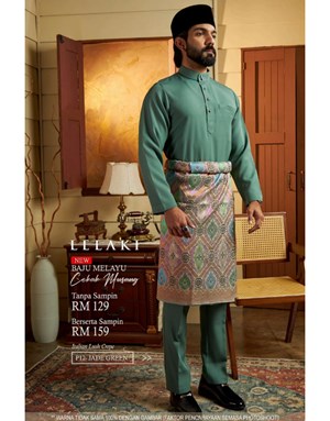 BAJU MELAYU CEKAK MUSANG LELAKI P12 JADE GREEN