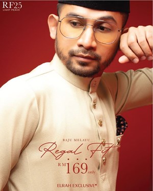 BAJU MELAYU REGAL FIT (LIGHT PEACH)