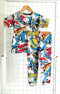 Pyjamas BATMAN SUPERMAN GREY : Kids 4(MYSHA)