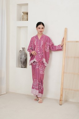 KEBAYA SERI EMBUN ( KSE 016 Magenta Flower)