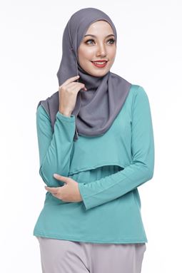 *Milk Silk* Long Sleeve Nursing Inner (Petronas Green) - Regular Only