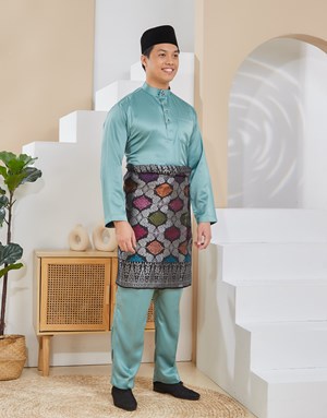 BAJU MELAYU TRADITIONAL ADAM K29 DUSTY GREEN