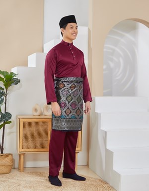 BAJU MELAYU TRADITIONAL ADAM K34 PLUM