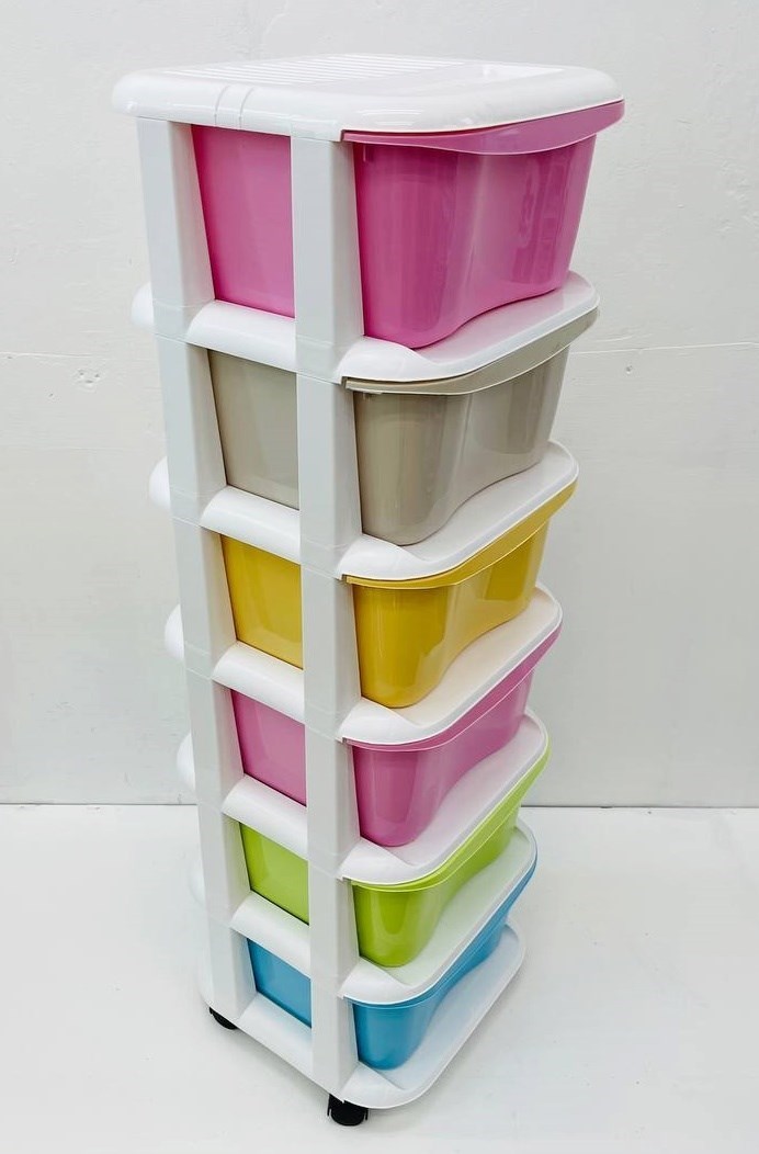 6-layer storage Drawers Storage Bins & Boxes Plastic Storage Cabinet Pink  NEW