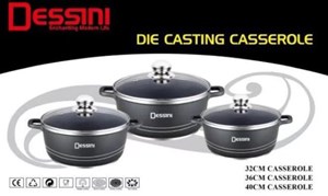 DESSINI 6PCS DIE CASTING CASSEROLE PERIUK RENDANG 3 BERADIK