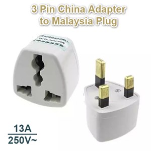 3 Pin China Adapter Converter Travel UK Plug Socket to Malaysia Plug