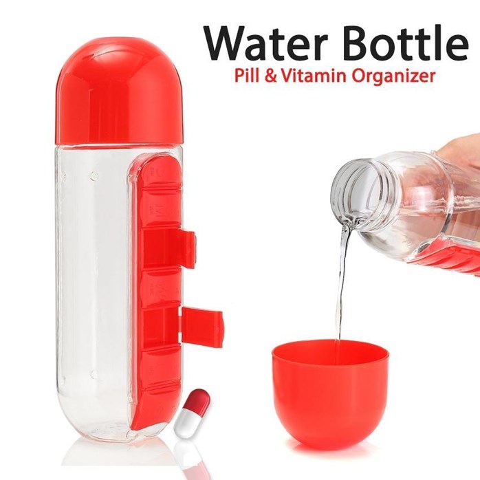 Vitamin Pill Box Water Bottle