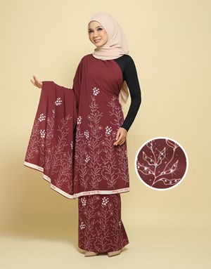 BATIK LUKIS PREMIUM With Diamond EQA 03 in Burgundy