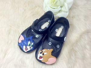 @  TOM & JERRY BLACK JELLY SHOE ( SZ 24 - 29 )