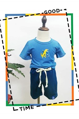 UNISEX SET 5   - BLKUE DINOR  ( SIZE 2-7Y )
