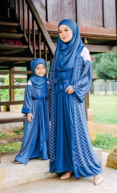 Kids Abaya Ryanna Teal Blue