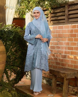 CINDAI KEBAYA - ASH BLUE