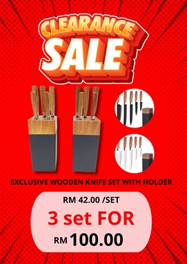 EXCLUSIVE WOODEN KNIFE SET WITH HOLDER